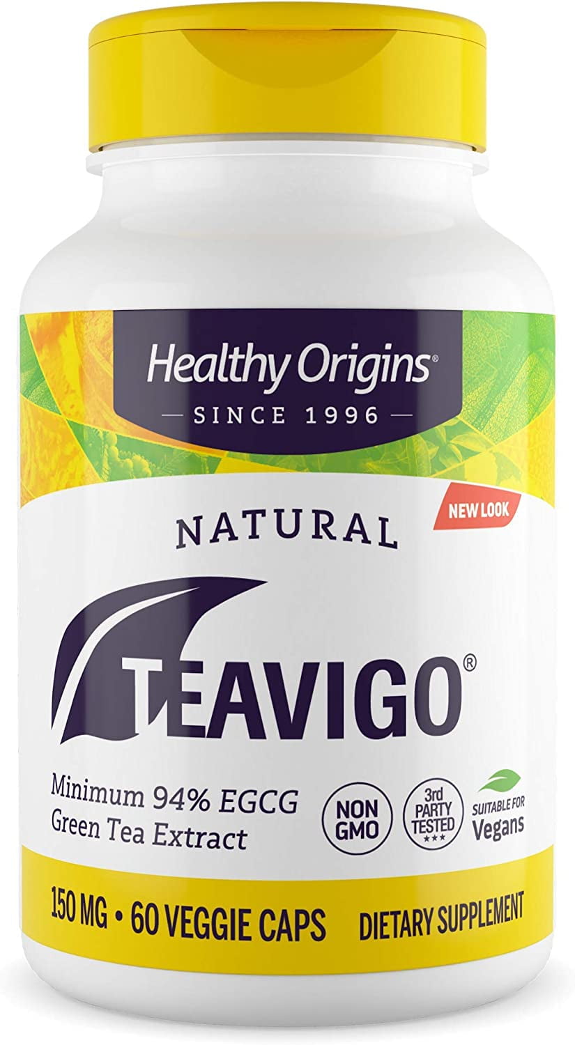 Healthy Origins Teavigo 150 mg 94% Egcg, Green Tea Extract, Non-GMO, Gluten Free, Antoixidant, 60 Veggie Caps