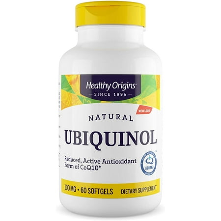 Healthy Origins Ubiquinol 100 mg (Kaneka QH, Non-GMO, Gluten Free, Heart Support, Energy Support), 60 Softgels