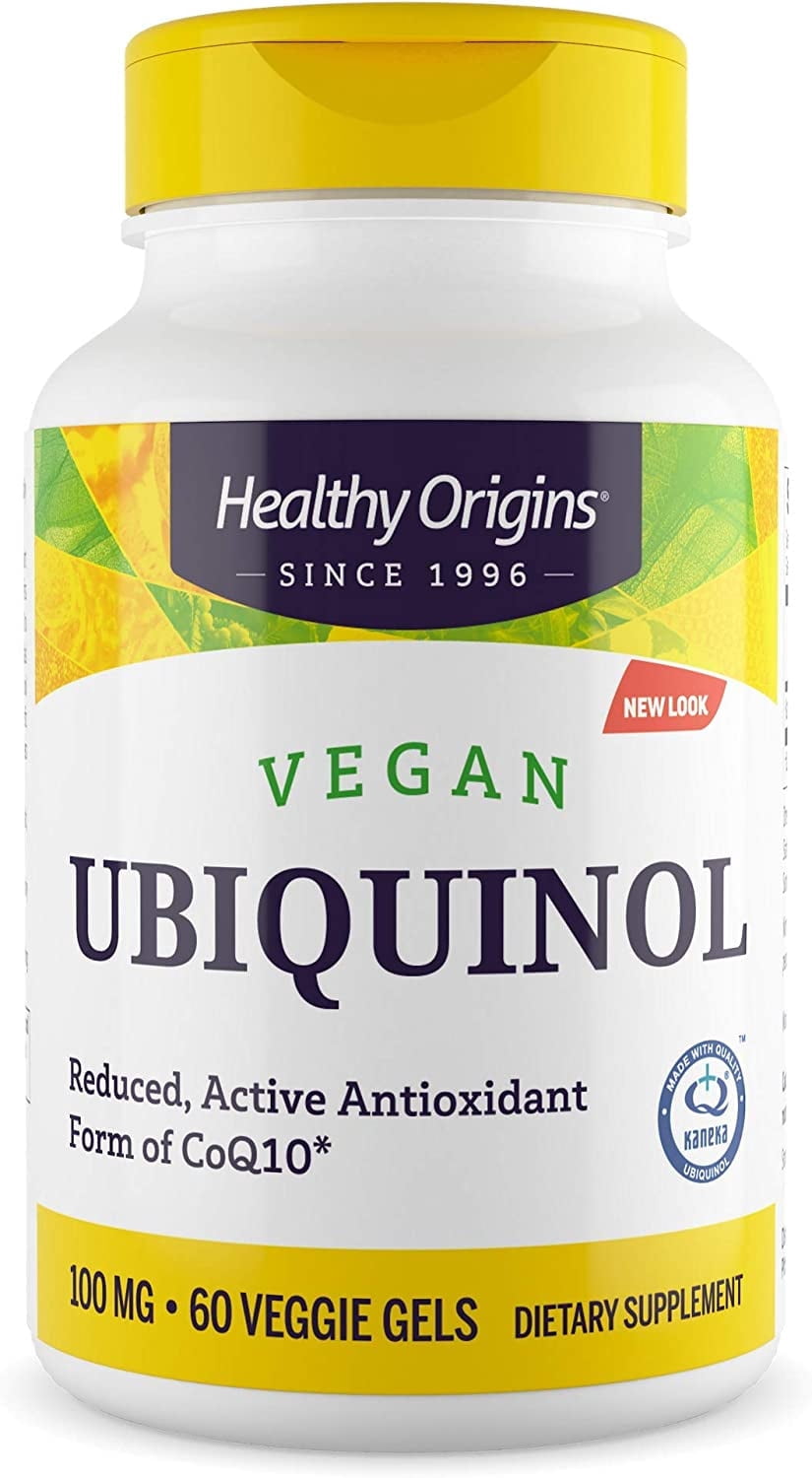 Healthy Origins Ubiquinol 100 mg (Vegan Formula, Kaneka QH, Non-GMO, Gluten Free, Heart Support, Energy Support), 60 Veggie Gels