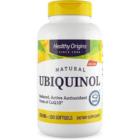 Healthy Origins Ubiquinol 200 mg (Kaneka QH, Non-GMO, Gluten Free, Heart Support, Energy Support), 150 Softgels