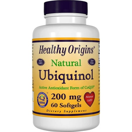 Healthy Origins Ubiquinol 200 mg (Kaneka QH, Non-GMO, Gluten Free, Heart Support, Energy Support), 60 Softgels