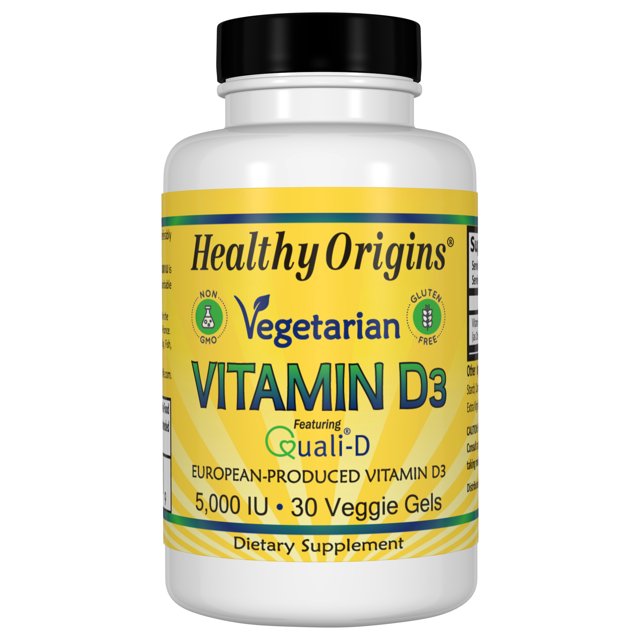 Healthy Origins Vegetarian Vitamin D3 5,000 IU Vegetarian Softgels, 30