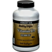 Healthy Origins Vitamin D3 10,000 IU, 360 Softgels