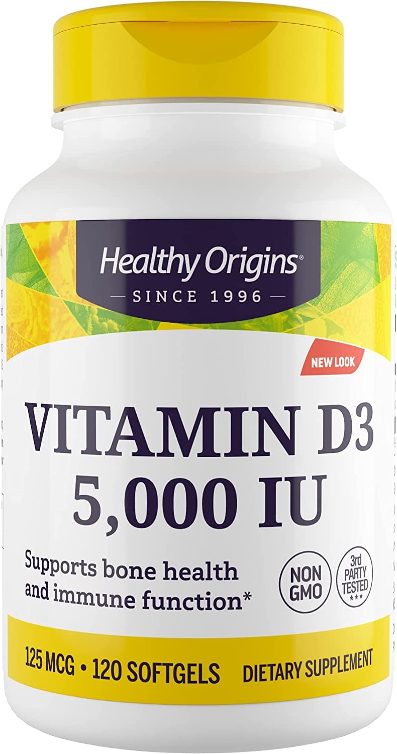 Healthy Origins Vitamin D3 5,000 IU, 120 Softgels