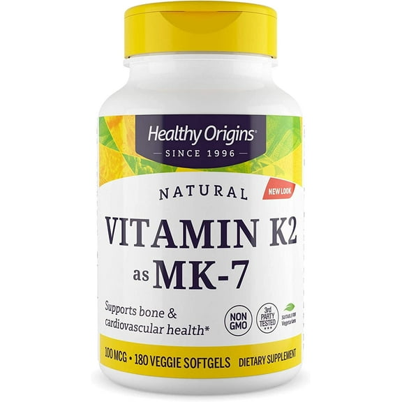Healthy Origins Vitamin K2 as MK-7 100 mcg Vegetarian Softgels, 180 Ct