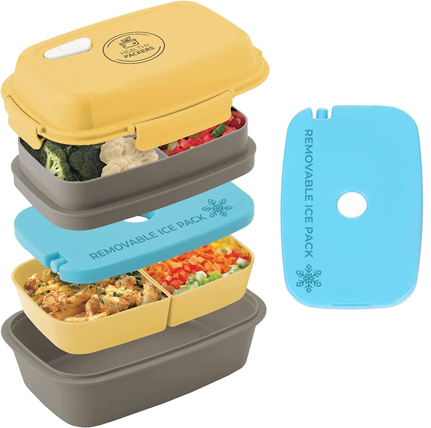Bento Lunch Box with Bag and Ice Pack Set | Bento Box Adult Lunch Box | 3  Compartment Boxes, Insulat…See more Bento Lunch Box with Bag and Ice Pack