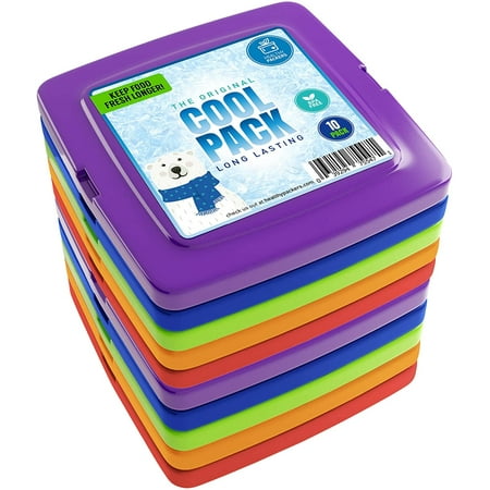 Healthy Packers Cool Pack, Slim Ice Pack for Lunch Box - Quick Freeze and Long-Lasting - Freezer Cold Packs for Cooler Bag and Lunch Boxes - Original Long-Lasting Formula (10 pack)