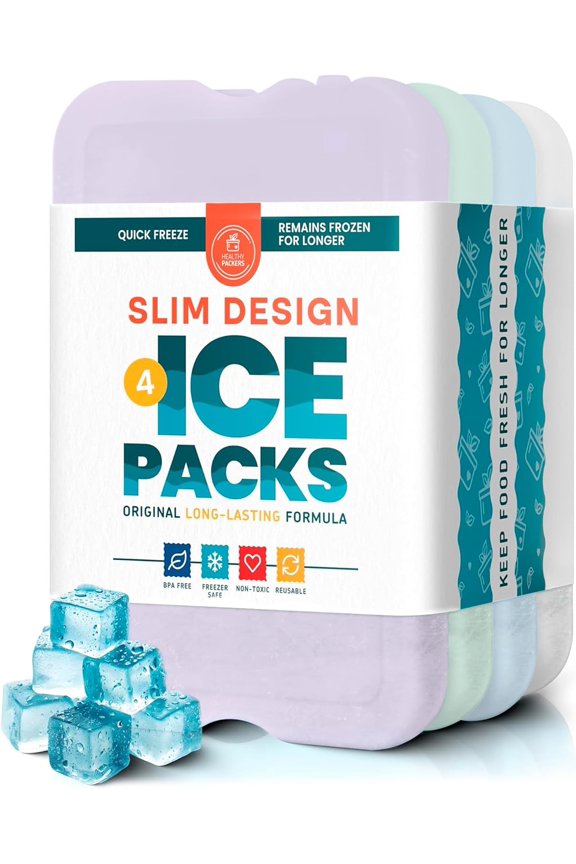 ® Reusable Ice Packs for Lunch Boxes and Coolers, BPA-Free, 4-8-10 Pack