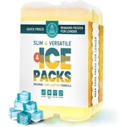 Healthy Packers Slim Ice Packs for Lunch Bags or Coolers (4 Pack, Yellow)