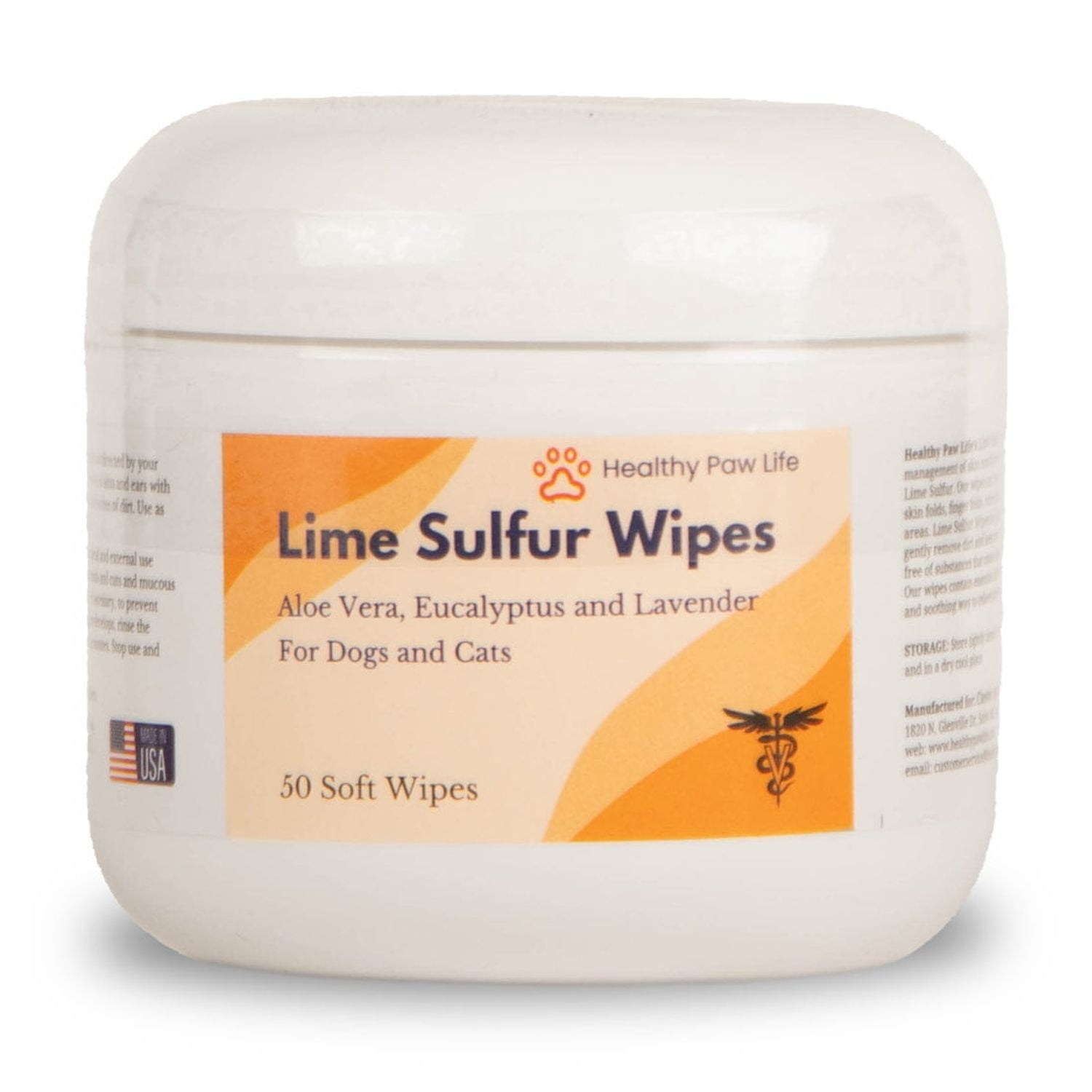 Healthy Paw Lifes Lime Sulfur Wipes (50ct, 2" Skin Soothe Wipes)