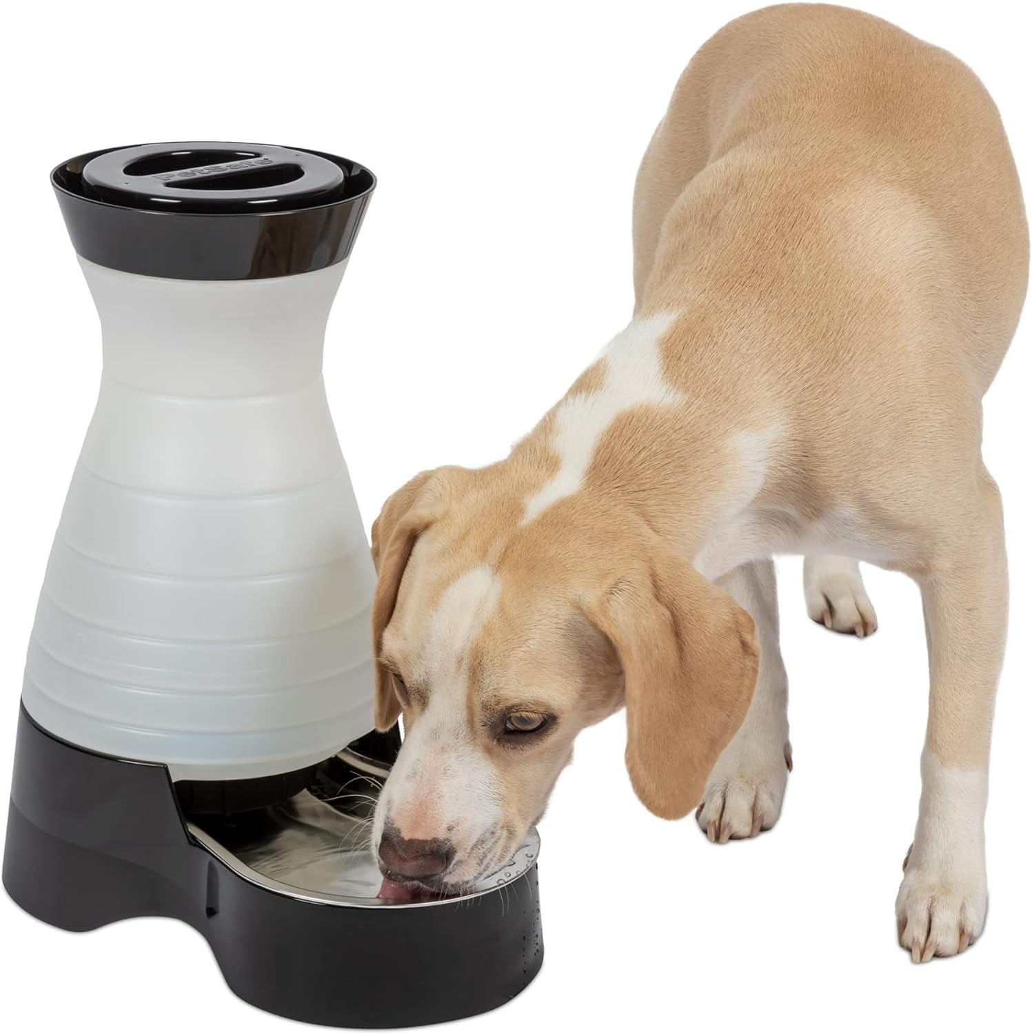 Healthy Pet Water Station - Medium, 128 oz Capacity - Gravity Pet Water Fountain, Automatic Cat Water Fountain, Dog Water Fountain, Water Dispenser - Removable Stainless Steel Bowl Included