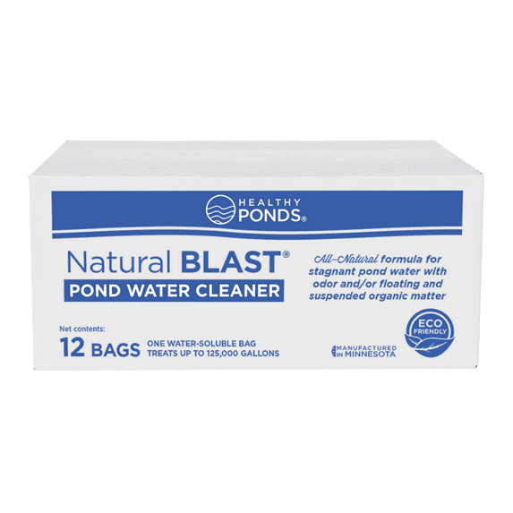 Healthy Ponds Natural Blast Pond Cleaner – 12 Water Soluble Packets Treats Up to 125,000 Gallons