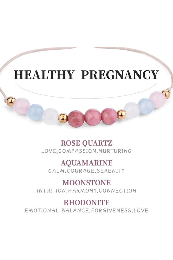 Healthy Pregnancy Gifts Natural Stone Bracelets for Pregnant Women, Mama To Be Moonstone Bracelet, First Time Mom Essentials, Pregnancy Gifts for Expecting Mom