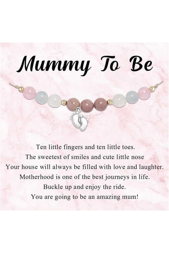 Healthy Pregnancy Gifts Natural Stone Bracelets for Pregnant Women,Protection Bracelet,Good Vibes Bracelet for Women,Expecting Mom,Mummy to Be Birthday Christmas Jewelry