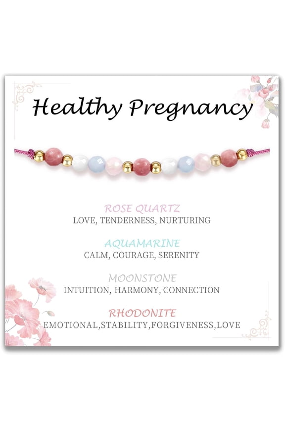 Healthy Pregnancy Gifts Natural Stone Bracelets for Pregnant Women, Pregnancy Gifts for Expecting Mom & First Time Mom, Mothers Day Christmas Jewelry