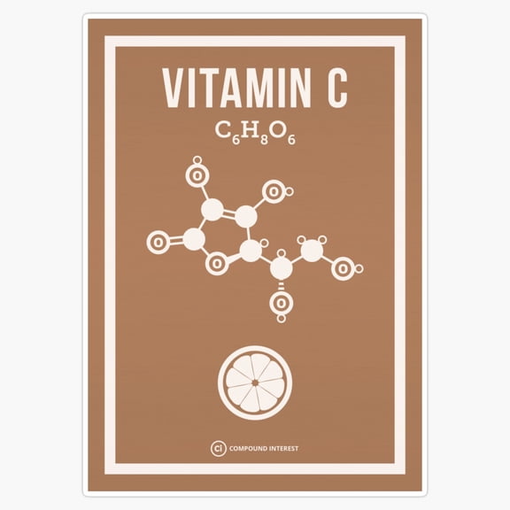 Healthy Ripe Citrus Orange Lemon Fruits Sliced Organic Vitamin C Nutrition Slogan Decal For Shaker Sticker