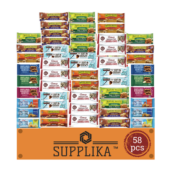 Supplika Healthy Snacks, (Care Package 58 Count) Healthy Mixed Snack Box & Snacks Gift Variety Pack – Great for Home, Lunches, Work, Grab and Go, Office, Meetings, – Breakfast