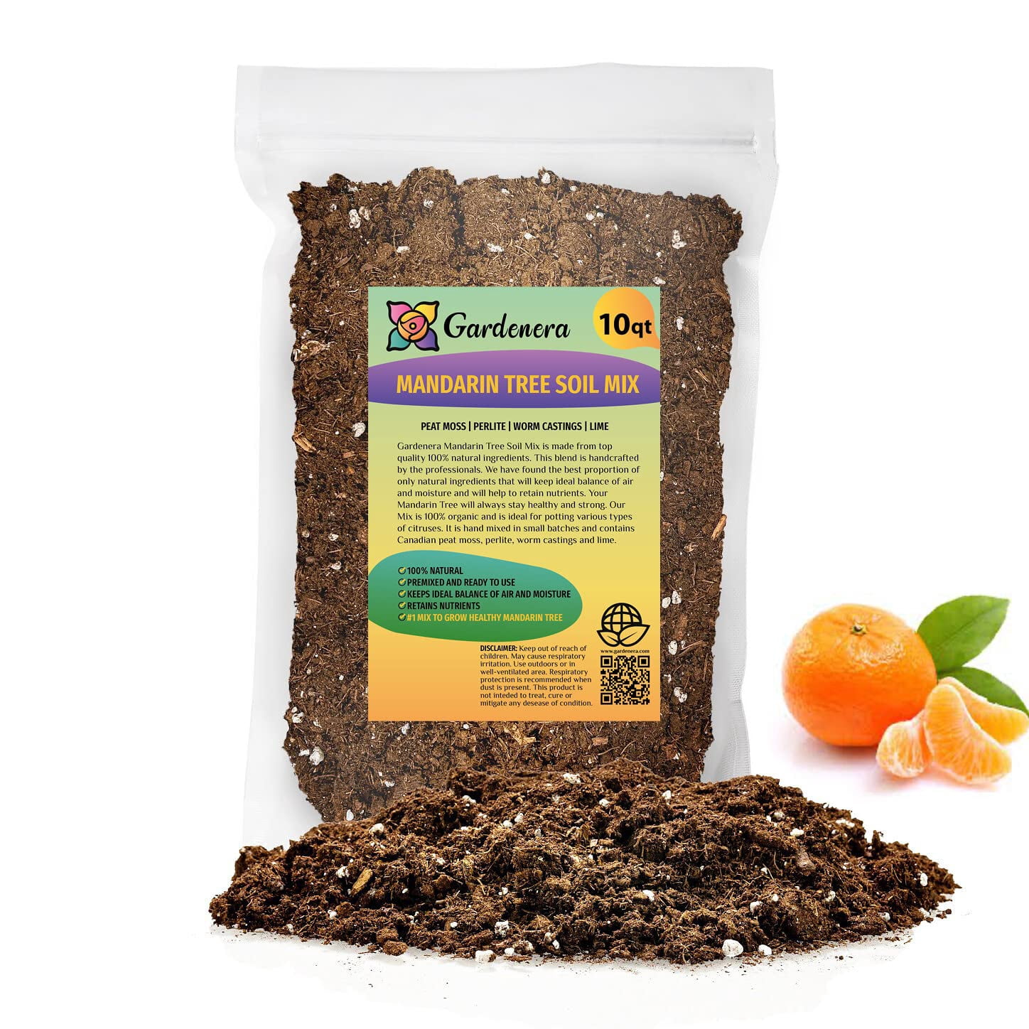 ⭐ Get the Perfect Soil Mix for Your Mandarin Trees - Gardenera Labs's Premium Blend is Tailor-Made for Citrus Trees 🌱👨‍🌾 [10 Quart Bag]