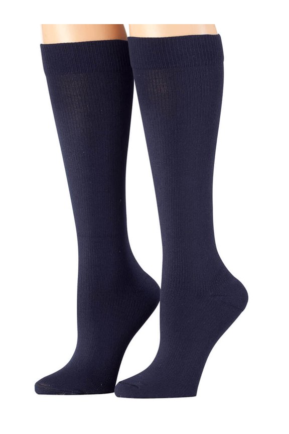 Healthy Steps Compression Socks 15-20 mmHg, Navy Blue, Small