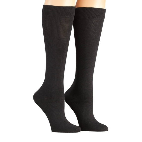 Healthy Steps Compression Socks 20-30 mmHg, Black, Large