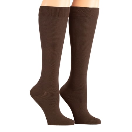 Healthy Steps Compression Socks 20-30 mmHg, Brown, Medium