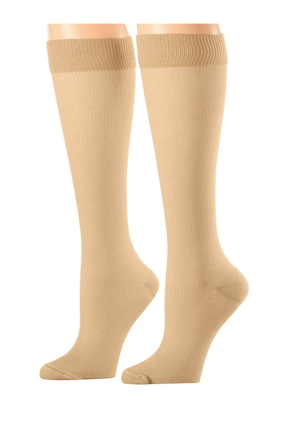 Healthy Steps Compression Socks 20-30 mmHg, Tan, Medium
