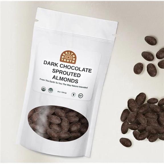 Healthy Truth Choc-Spr-Alm-8oz Dark Chocolate Sprouted Almonds (Plant Based) 8oz