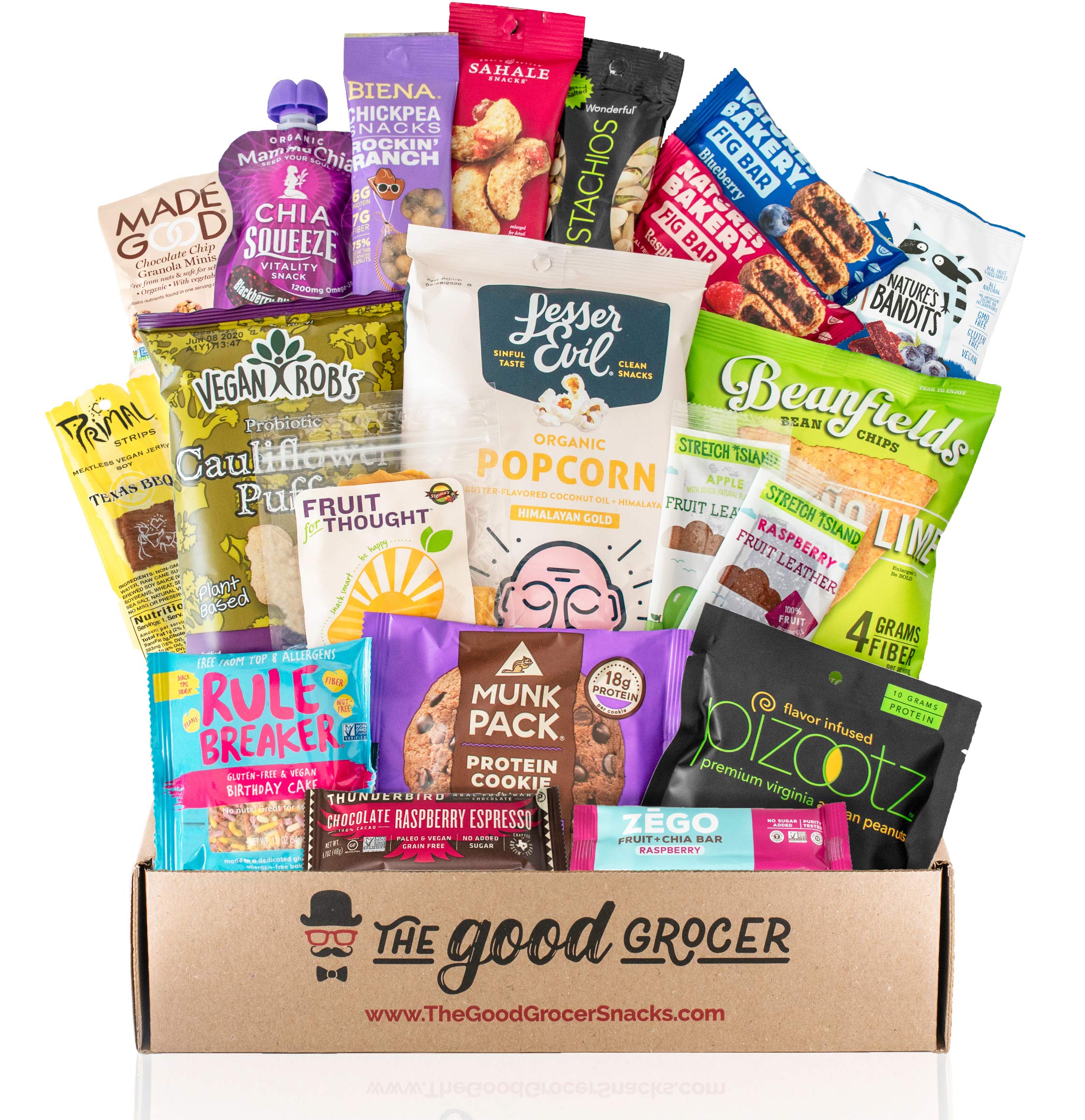 Healthy VEGAN Snacks Care Package NonGMO, Vegan Jerky, Protein Bars