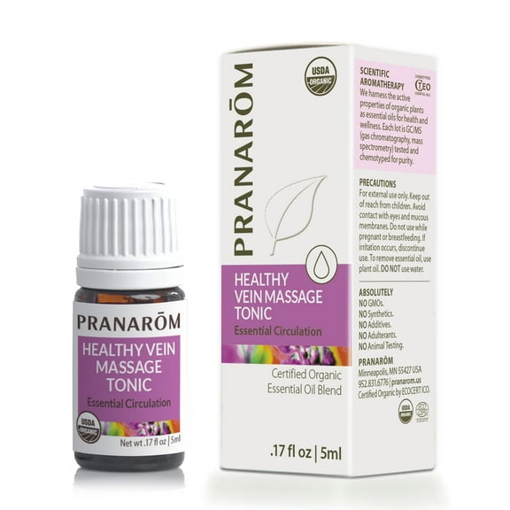 Pranarom - Healthy Vein Massage Tonic Wellness Blend 5ml - Aromatherapy with Essential Oils - Supports Venous Circulation - 100% Organic Ingredients - Pure Essential Oils, Easy Massage Application