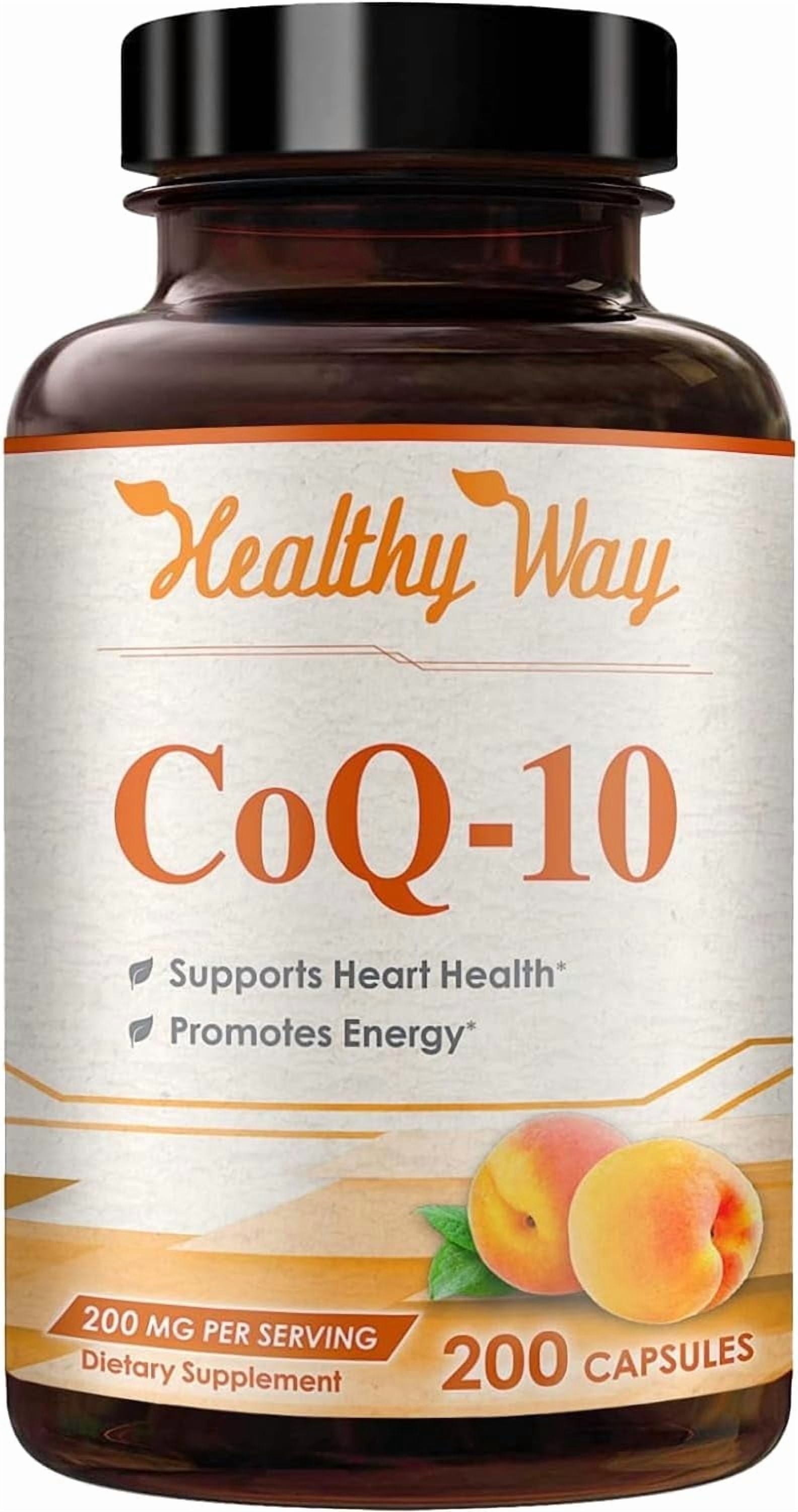Healthy Way CoQ10 Supplement, Antioxidant Support for Heart Health & Energy, 200mg, 200 Capsules