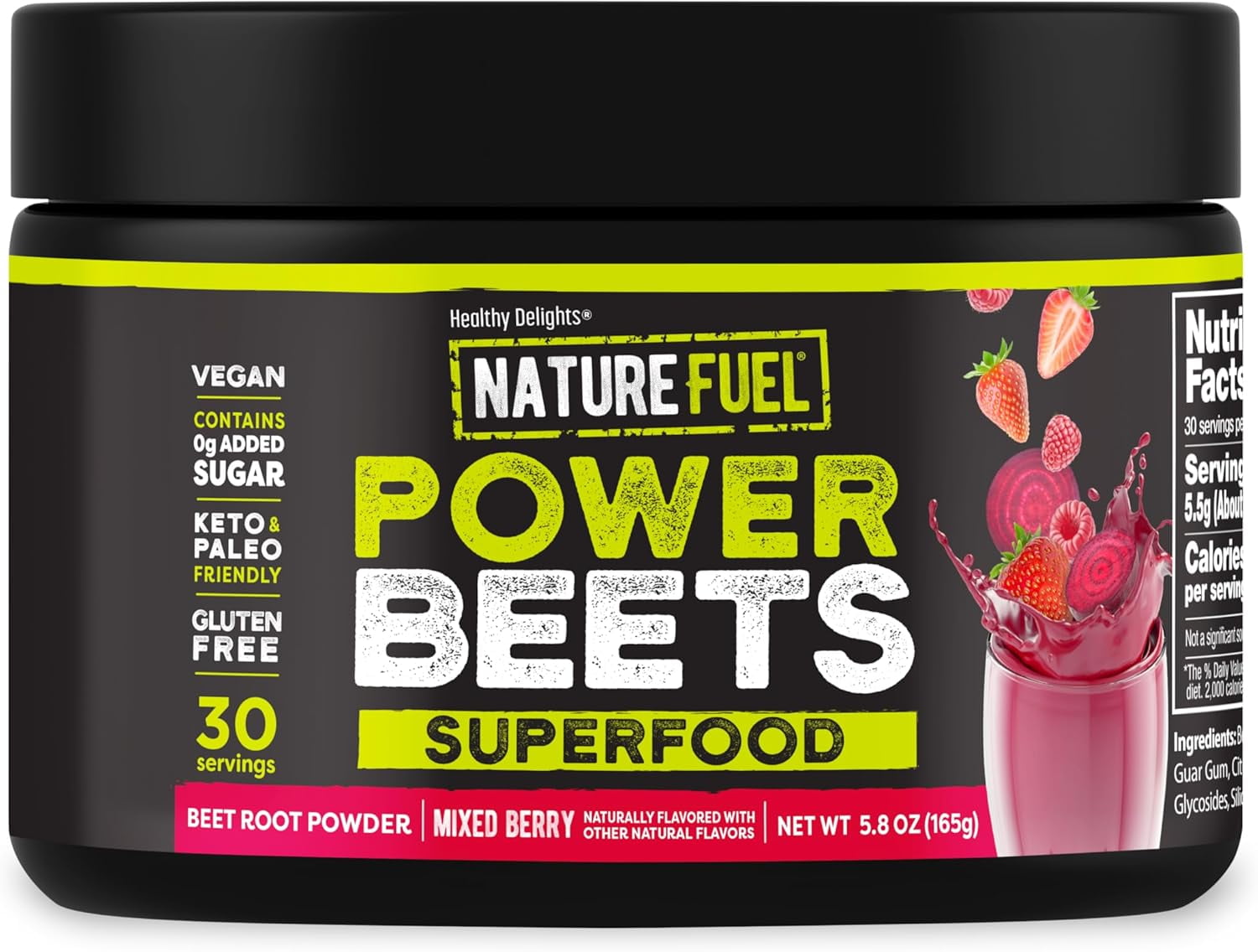 Healthy delights power beets powder, acai pomegranate flavor, 30 servings, 5.8 oz