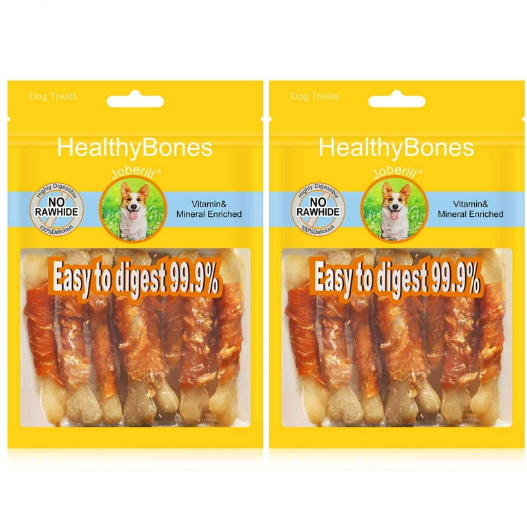 HealthyBones Rawhide Free Healthy Foods for Newfoundland and Other Large Working Dogs Chicken Wrapped Sticks Dog Foods Soft Chewy Foods for