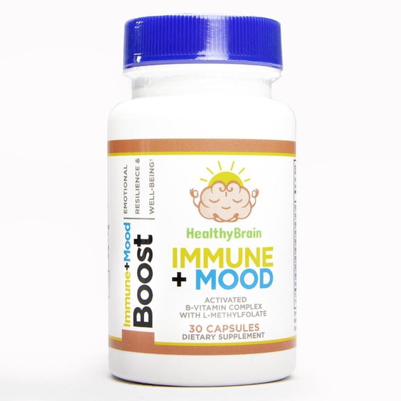 HealthyBrain Immune + Mood Boost 30 days Vitamin B1, B2, B3, B5, B6, B9, B12, Zinc, Selenium, N-Acetyl-Cysteine (NAC)