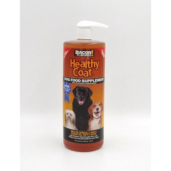 HealthyCoat Dog Food Supplement for Excessive Shedding, Itching, Hot Spots, Allergies, 32 oz., Clear