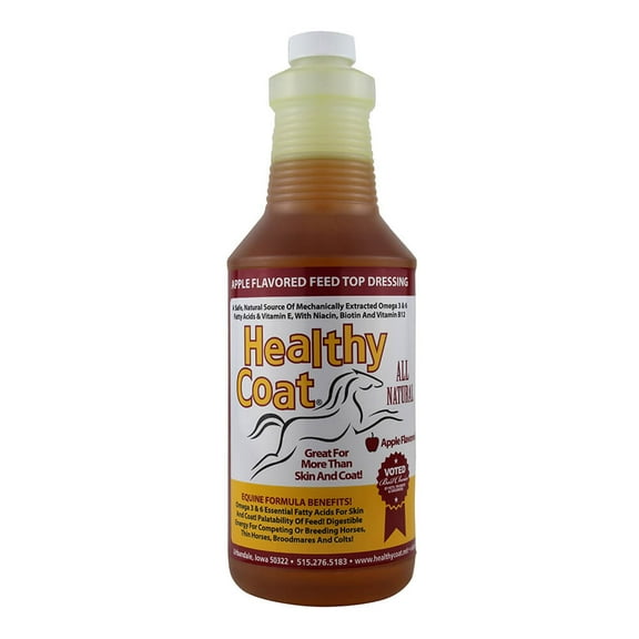 HealthyCoat Equine Formula: Quart - Nutritional, All-Natural, Rich in Omega 3 & 6 for Skin & Coat, Improved Immune System and Over All Health