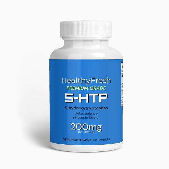 HealthyFresh 5-HTP, 200mg, All Natural, Gluten-Free, Sleep Aid, Mood Support, Anxiety Relief