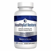 HealthyGutSupport+ Gut Health and Immunity Support with Prebiotics, Probiotics and Digestive Enzymes for Digestion and Absorption - 60 Doctor-Formulated Stomach Health Capsules