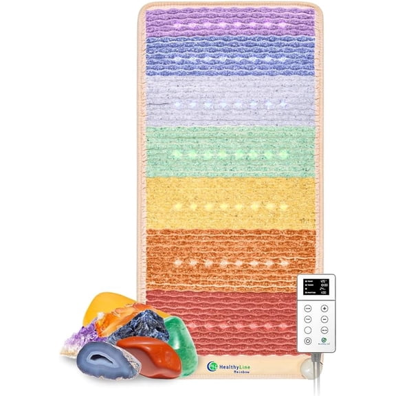 HealthyLine Rainbow Chakra Infrared Gemstone Heating Mat, 50 x 24
