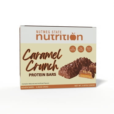 HealthyWise High Protein Caramel Crunch Layer Bars, Low Calories, Ideal Protein Compatible, 7 Servings Per Box