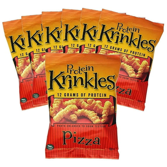 HealthyWise - High Protein Krinkles, High Protein Snack Food for Weight Loss - 12 Grams of Protein, 130 Calories, Kosher Certified, 7 Bags (Pizza)