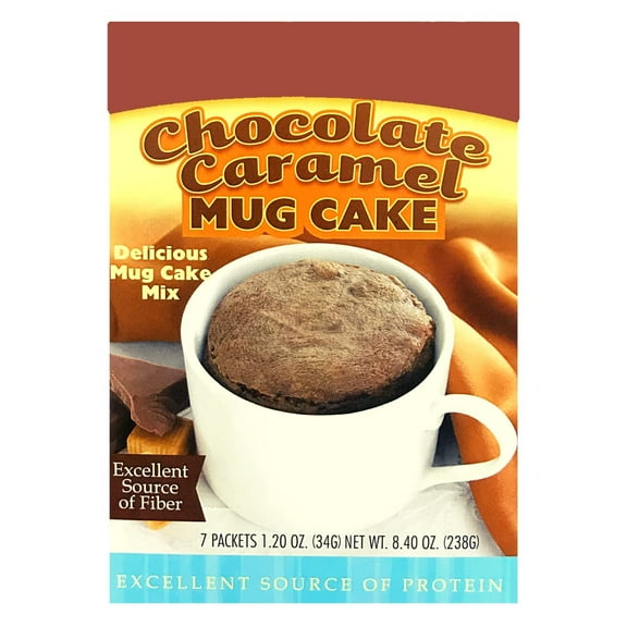 HealthyWise - High Protein Mug Cake, Low Calorie, High Fiber, Low Sugar, Low Fat, Appetite Suppressant, 7 Servings Per Box (Chocolate Caramel)