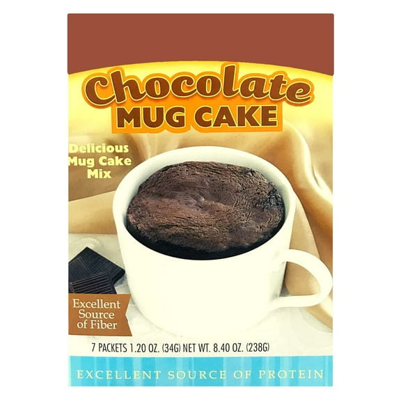 HealthyWise High Protein Chocolate Mug Cake, Low Calorie, High Fiber, 7 Servings