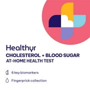 Healthyr 6 Panel Cholesterol & Blood Sugar at-home Health Test for Metabolic Health, Lab Fee Included