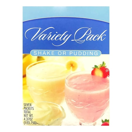 Healthywise Pudding or Shake, Low Calories, 15g Caseinate Protein, Aspartame Free, Low Fat, 7 Servings Per Box (Variety)