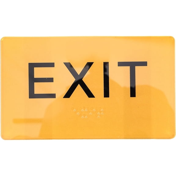 Healvian Blinder Sign Emergency Exit Sign Warning Signs Braille Exit Signs Exit Label Sign with Braille Blinder Supplies Braille Stickers Braille Signs Fence Sign Indicator Acrylic Outdoor
