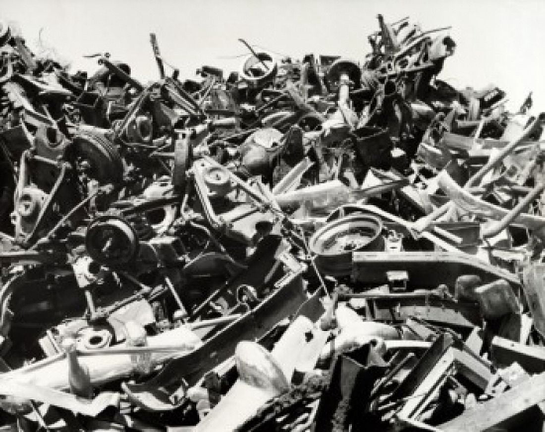 Heap of scrap metal at a junkyard Canvas Art - (18 x 24)