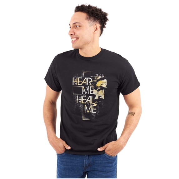 Hear Me Heal Me Prayer Christian Plus Size Crewneck Graphic Tee Shirt Brisco Brands 4X