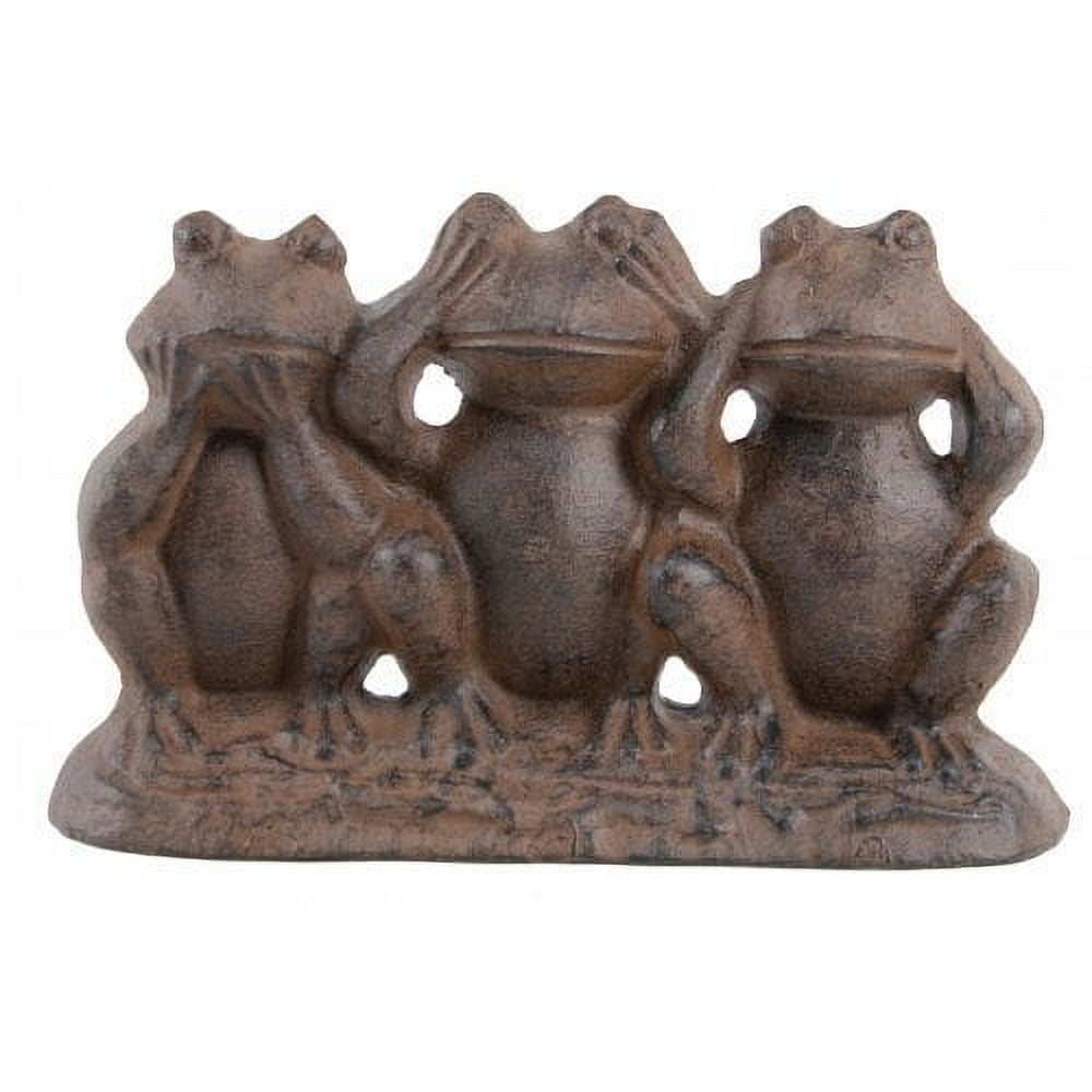 Hear See and Speak No Evil Frogs Tabletop Figurine Cast Iron 7 Inches ...