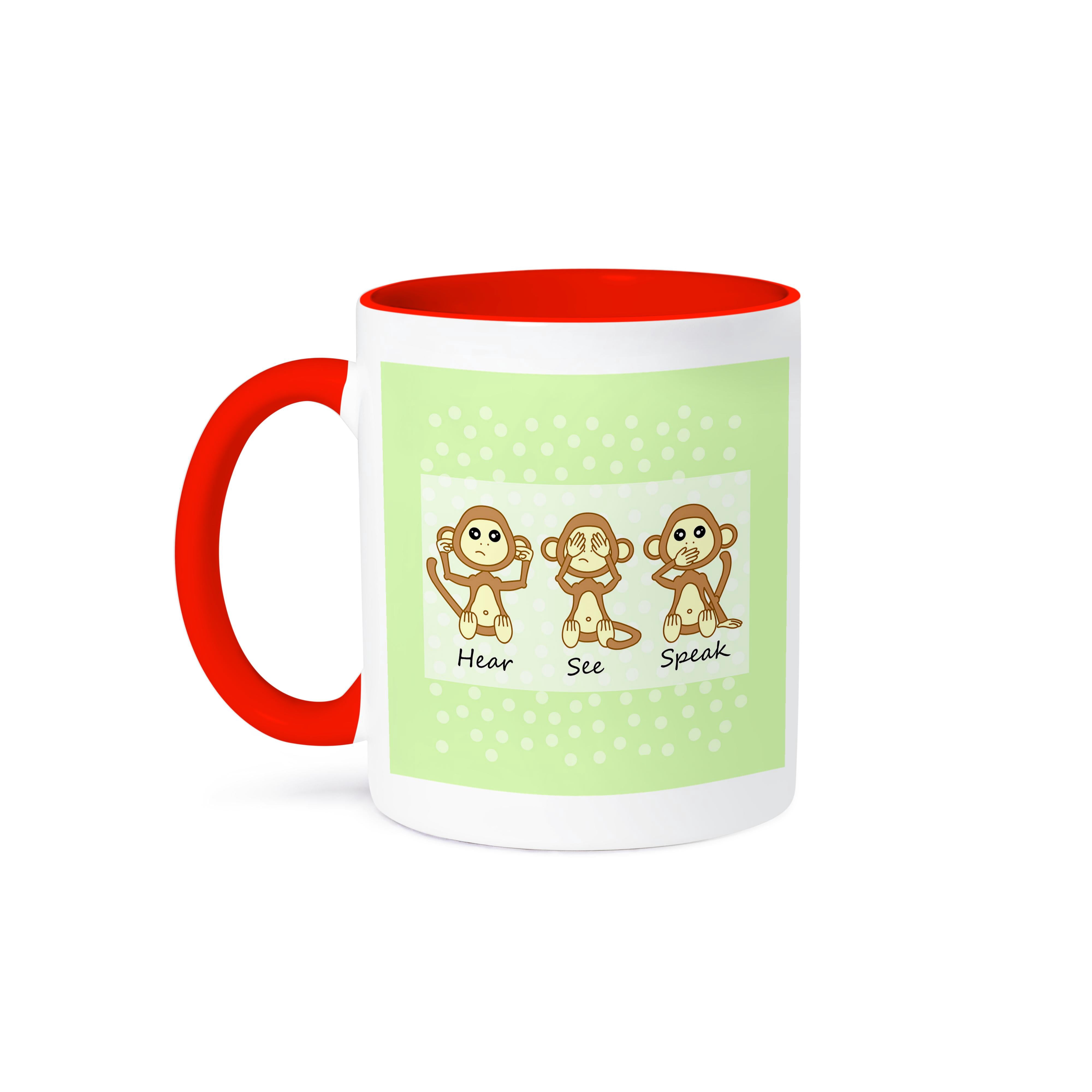 3dRose 'Not My Circus, Not My Monkeys' Two-Tone Mug - 11 Oz Ceramic, Blue Interior, Funny Quote