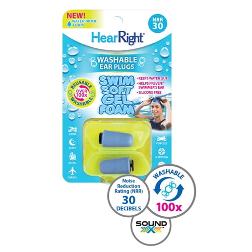 Hear Right Swim Soft Gel Foam Ear Plugs, 1 Pair